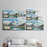 Mount Saint Elias, Yukon Mountains, Travel Poster Wall Art, Framed Canvas Print, American Mountains, Mountain Landscape Painting