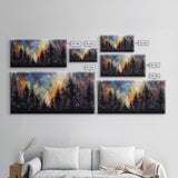 Forest Fire Abstract, Forest Landscape Wall Art, Framed Canvas Print, Pine Tree Canvas, Pine Tree Artwork, Pine Tree Canvas Art, Wall Decor