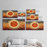 Abstract Midcentury Modern Sunburst, Canvas Print, Art Deco Style wall art, sun with sun rays, sun burst, boho style