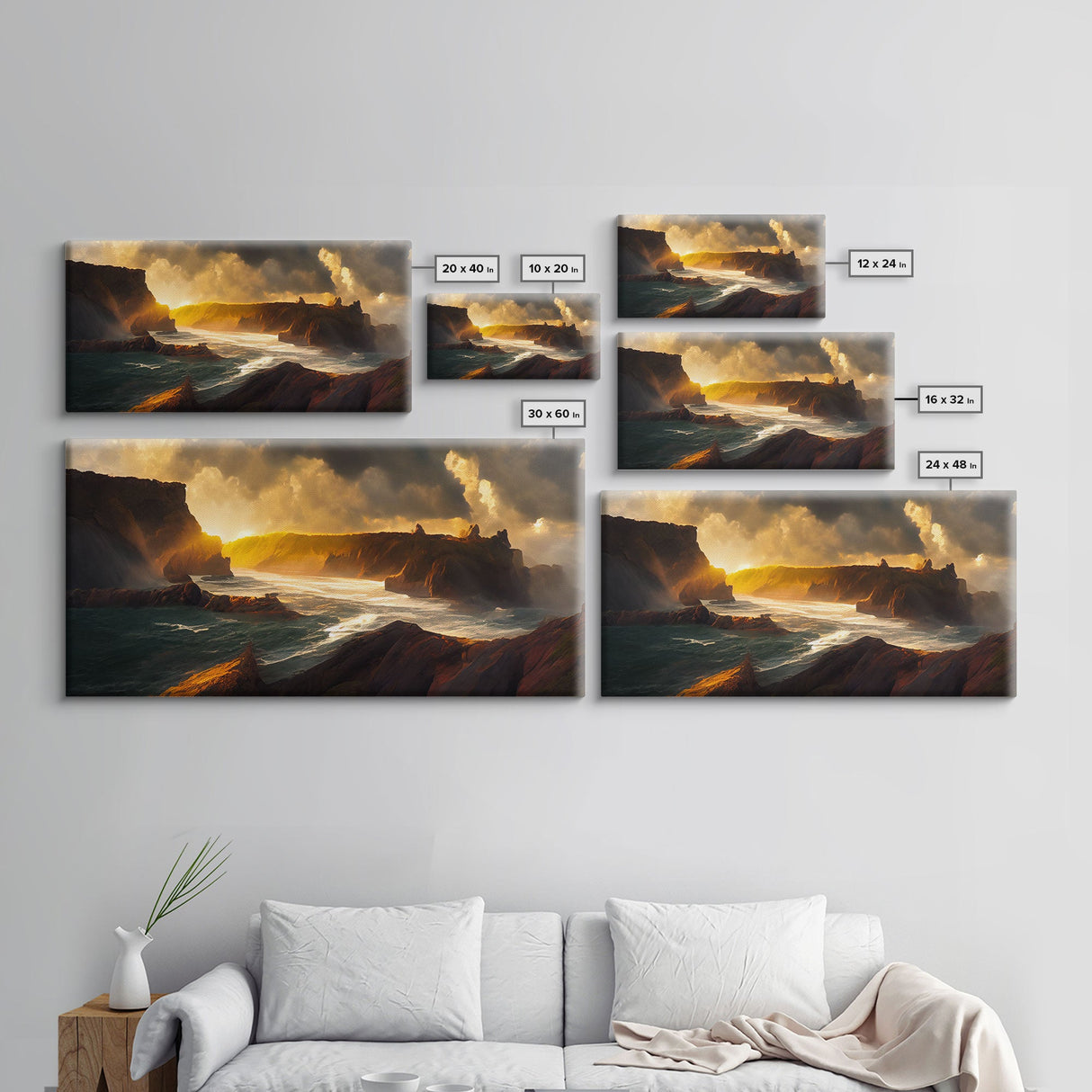 Cliffs and the sea, canvas print, ocean wall art