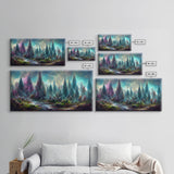 Trippy wall art canvas print, psychedelic wall art, Panoramic nature landscape wall art, fantasy art