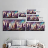 Psychedelic wall art canvas print, trippy wall art, Panoramic nature landscape wall art, fantasy art