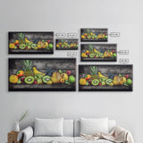 Fruits Wall Art, Food Wall Decor, Farmhouse Wall Decor, Kitchen Wall Art, Panoramic Wall Decor, Canvas Print, Wall Art, Framed Canvas Art