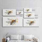 Honey Bee Wall Art, Insect Art, Nature Wall Art, Minimalist Art, Panoramic Wall Decor, Canvas Print, Wall Art, Framed Canvas Art