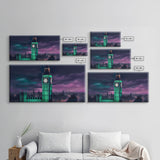 Big Ben Wall Art, London Landscape, Cityscape Wall Art, England Wall Decor, Panoramic Wall Decor, Canvas Print, Wall Art, Framed Canvas Art