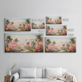 Flower Wall Art, Desert Landscape Wall Art, Mountain Art, Palm Trees Art, Tropical Art, Panoramic Art, Wall Art, Canvas Art, Landscape Art