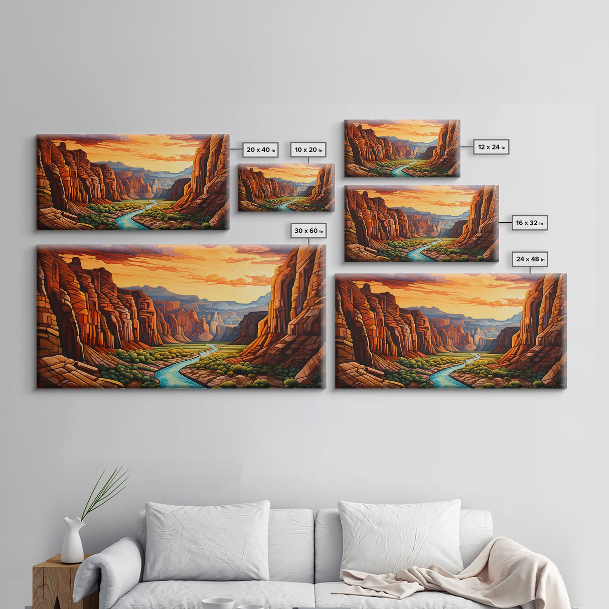 Canyon Wall Art, River Wall Print, Panoramic Art, Wall Art, Canvas Art, Landscape Art, Gift For Him, Rustic Wall Decor, Teen Boy Wall Art