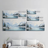 Winter Wall Art, Winter Landscape, Mountain Wall Art, Lake Print, Panoramic Art, Wall Art, Canvas Art, Landscape Art, Office Prints