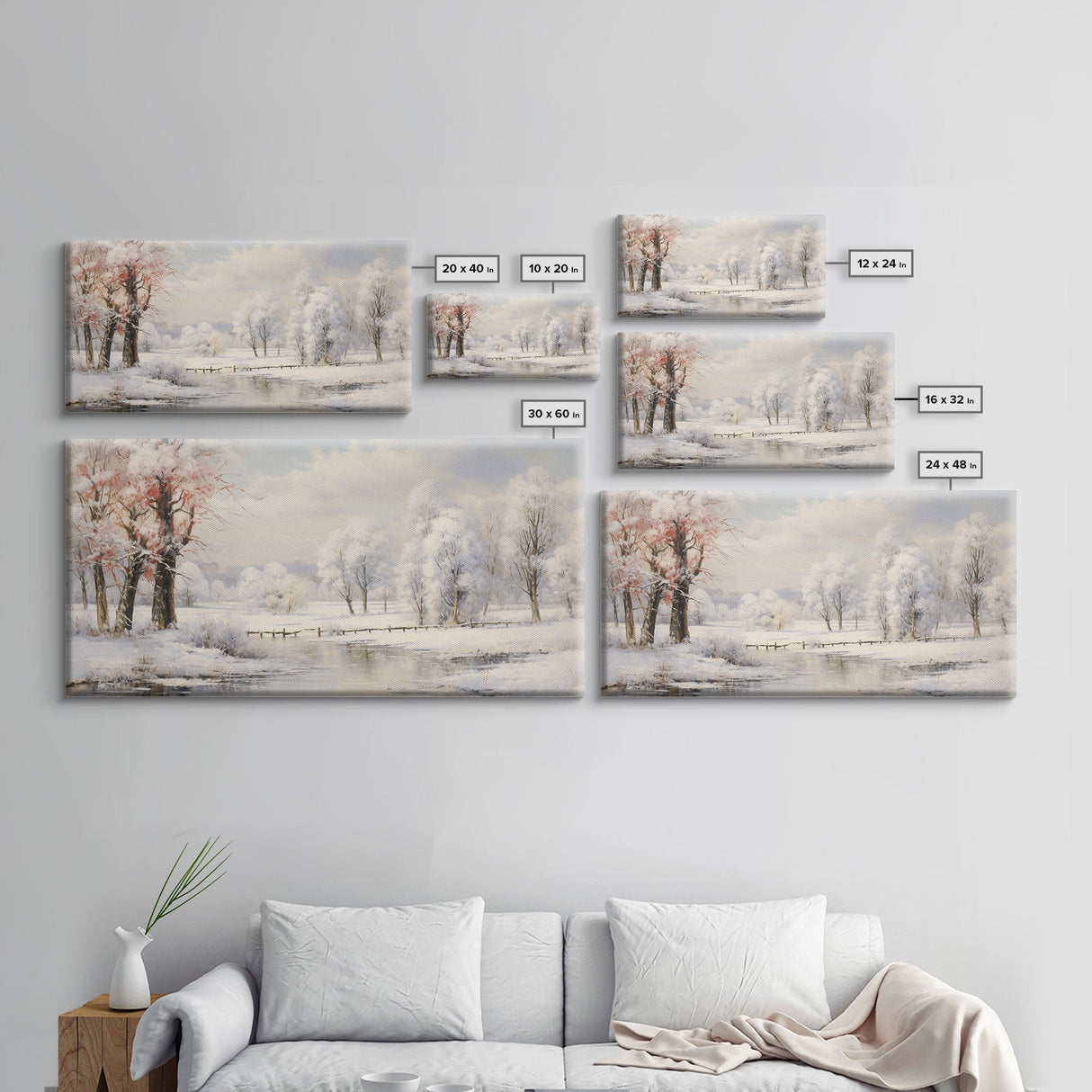 Winter Landscape, Lake Wall Art, Winter Wonderland, Panoramic Landscape, Wall Art, Canvas Wall Art, Landscape Art Print, Lakehouse Gift