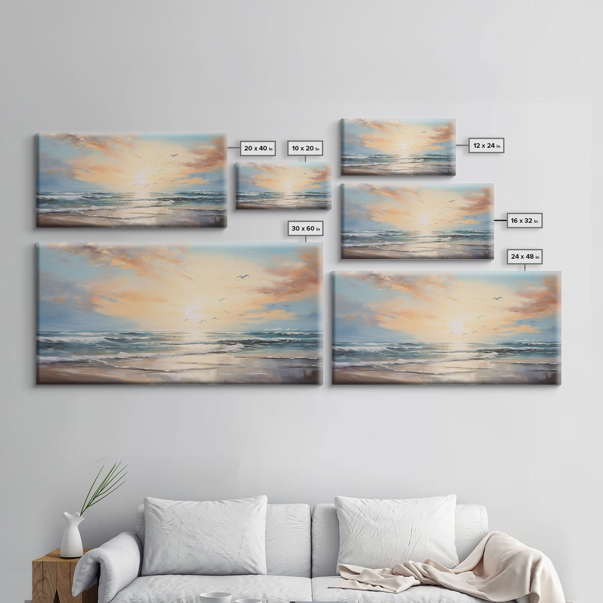 Ocean Art, Beach Wall Art, Summer Wall Art, Seascape Wall Art, Ocean Sunset Art, Panoramic Art, Wall Art, Canvas Art, Landscape Art Print