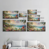 Palm Trees Art, Beach Print, Tropical Wall Art, Panoramic Art, Wall Art, Canvas Art, Landscape Art, Gift For Family, Home Office Art