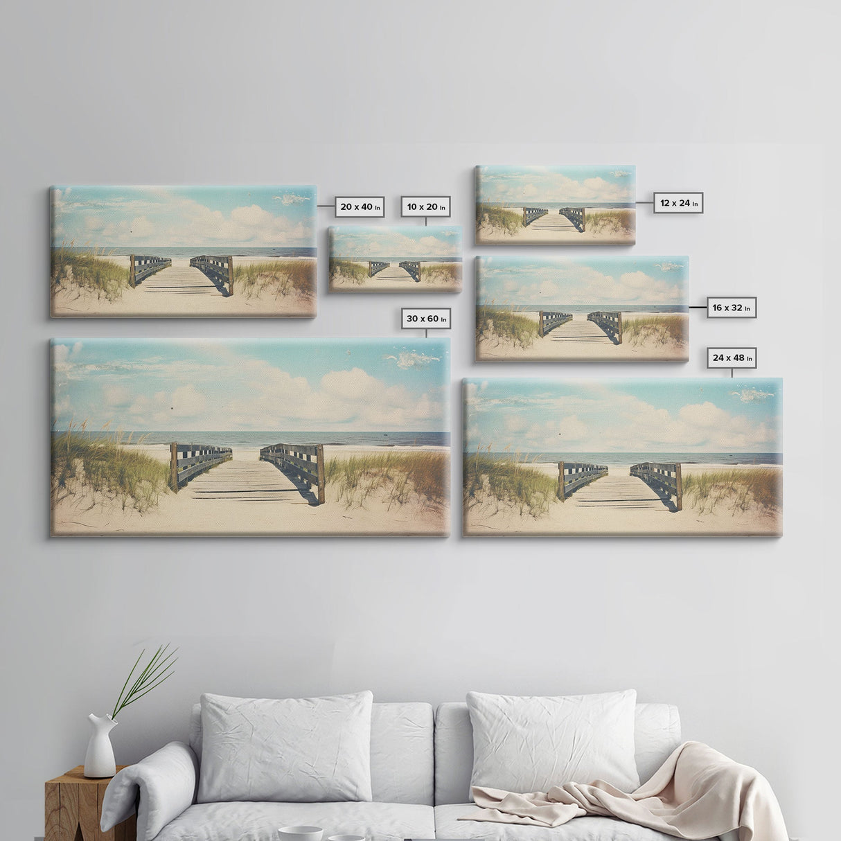 The Boardwalk Framed Canvas Print - Unique Beach Art - South Florida Photography Print - Florida Beaches - Beachhouse Decor Wall Art