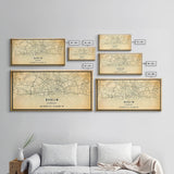 Vintage Berlin Germany map print poster or framed canvas, Berlin map print poster canvas, Berlin city map print poster canvas, Travel Art