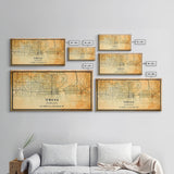 Omaha Nebraska map print poster or framed canvas, Omaha map print poster canvas, Omaha city map print poster canvas, Vintage Travel Art