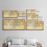 Madrid Spain map print poster or framed canvas, Madrid map print poster canvas, Madrid city map print poster canvas, Vintage Travel Art