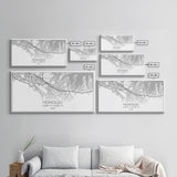 Honolulu City Map, Hawaii Map, Map Art, Modern Art, Wall Art, Canvas Art, Beach House Décor, Tiny House Décor, Unique Wall Art, Travel Gift