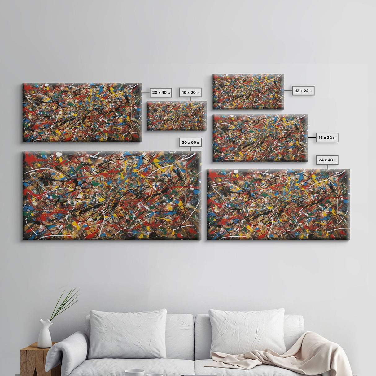 Jackson pollock Style Canvas Print Jackson Pollock Style Abstract Painting on Canvas, Drip Painting Home Decor Graffiti Art Hanging Artwork