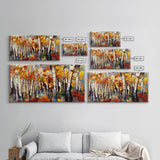 Large Birch Trees Canvas Print Boho Wall Decor Autumn Birch Forest Landscape Art Silver Birch Trees Wall Decor Abstract Wall Art Fall