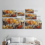 Large Birch Trees Canvas Print Boho Wall Decor Autumn Birch Forest Landscape Art Silver Birch Trees Wall Decor Abstract Wall Art Fall