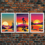 Desert Canvas Prints, Nature Prints Wall Art Set, Framed Canvas Prints Wall Decor, 3 Piece Wall Art Set, Southwestern Decor, Trendy Art