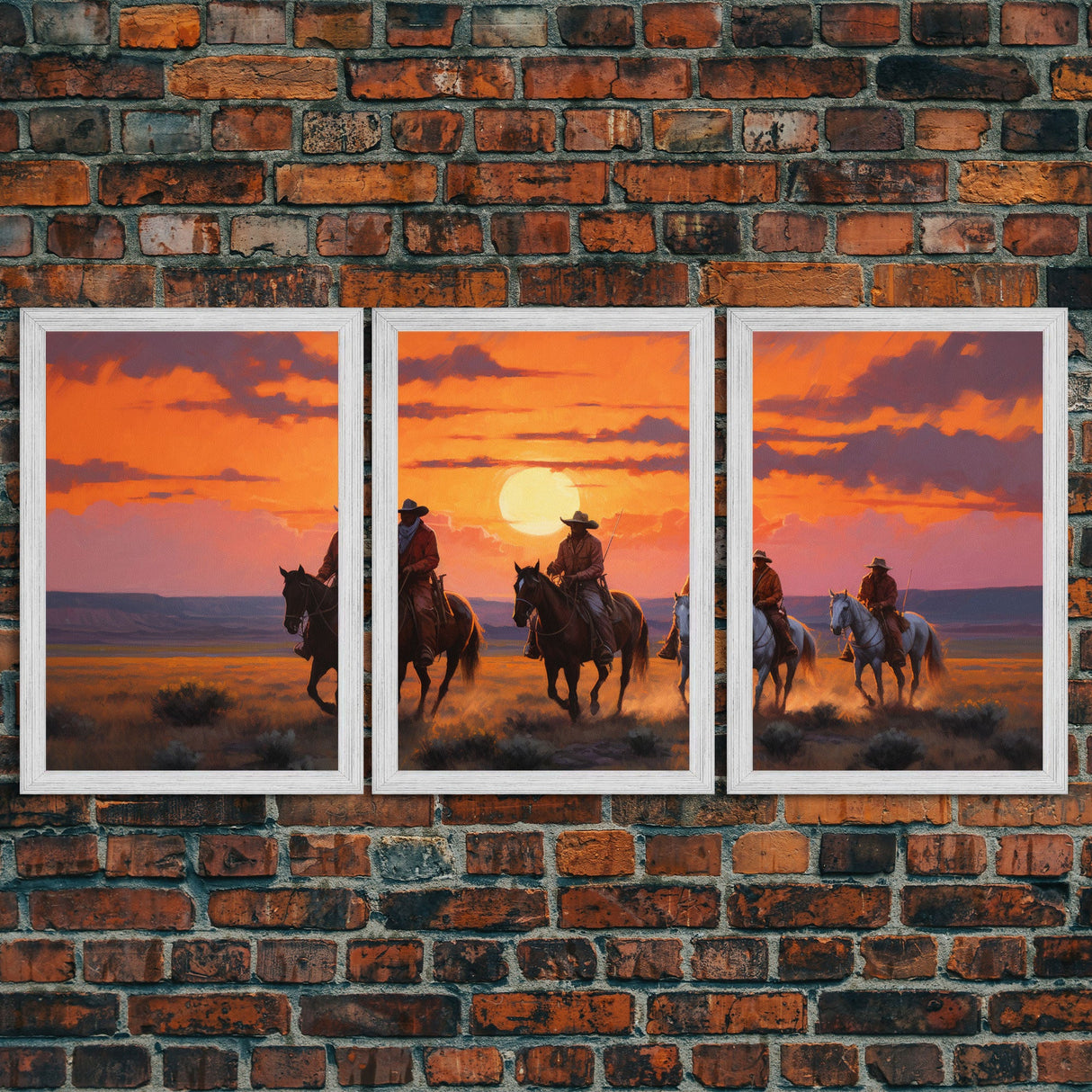 Western Wall Decor, Landscape Art, Sunset Wall Art, Canvas Print, Wall Art, 3 Piece Wall Art, Teacher Gift, Teen Boy Room Decor, Office Art