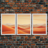 Desert Wall Art, Sand Dunes Print, Landscape Wall Art, Canvas Print, Wall Art, 3 Piece Wall Art, Family Home Decor, Living Room Prints