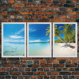 Tropical Wall Art, Beach Art Print, Seascape Print, Canvas Print, Wall Art, 3 Piece Wall Art, Beach House Wall Decor, Family Room Art