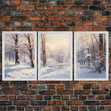 Winter Wall Decor, Winter Forest Print, Canvas Print, Wall Art, 3 Piece Wall Art, Forest Wall Art, Landscape Print, Home Decor Prints