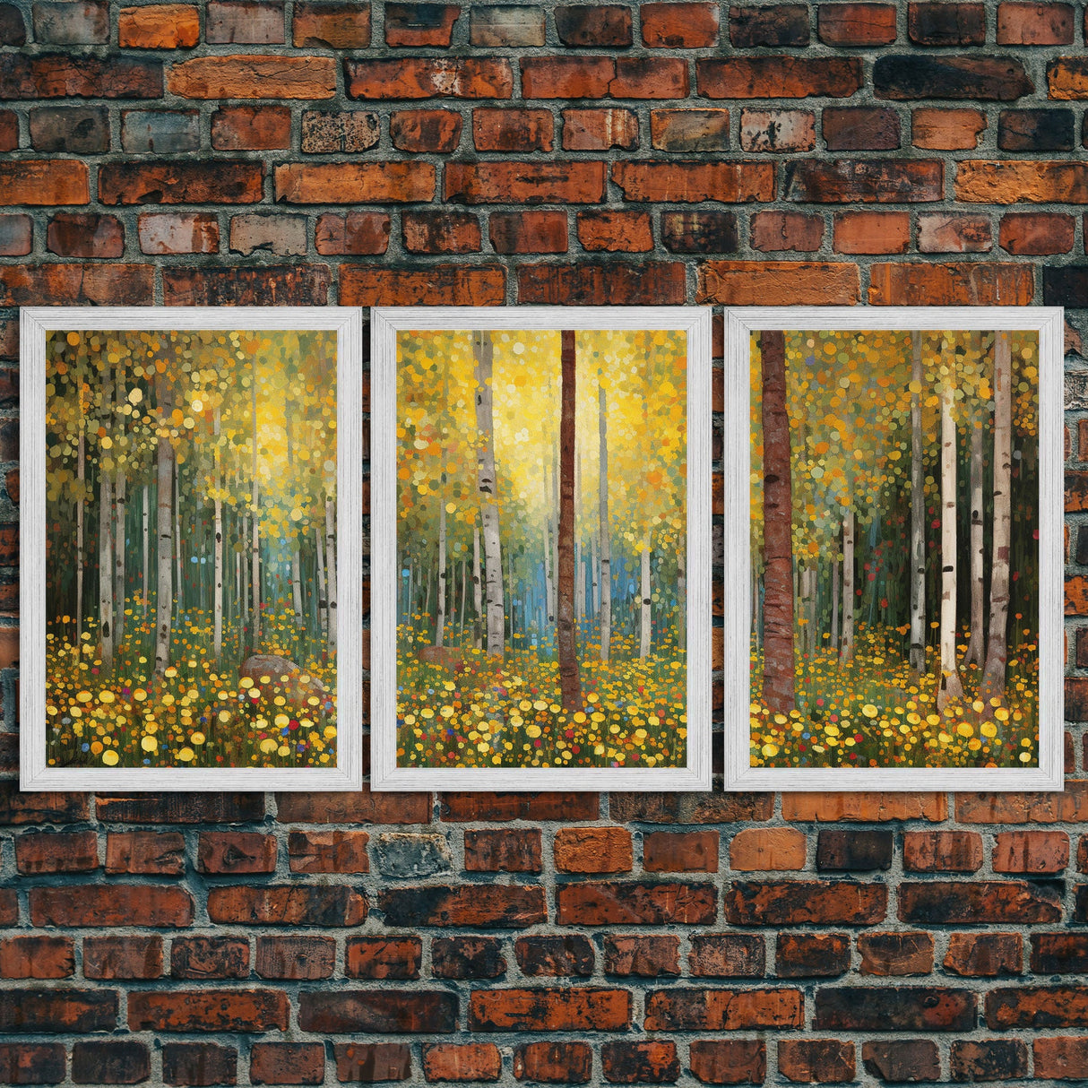 Forest Wall Art, Trees Art Print, Wildflower Wall Art, Canvas Print, Wall Art, 3 Piece Wall Art, Birthday Gift, Farmhouse Wall Art, RV Decor