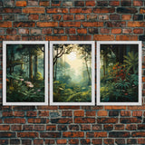 Tropical Art, Jungle Wall Print, Nature Print, Landscape Art, Canvas Print, Wall Art, 3 Piece Wall Art, Camper Wall Decor, Gift For Boss