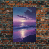 Large Coastal Wall Art Large Sunset Beach Framed Canvas Print Seascape Sky And Sea Beach Scene Art Ocean Beach Sky Art Decor