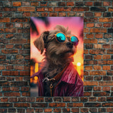 Shih Tzu Dog Wall Print, Dog Wall Art, Dog With Shades, Animal Art, Funny Wall Art, Framed Wall Art, Framed Canvas, Wall Print, Wall Canvas