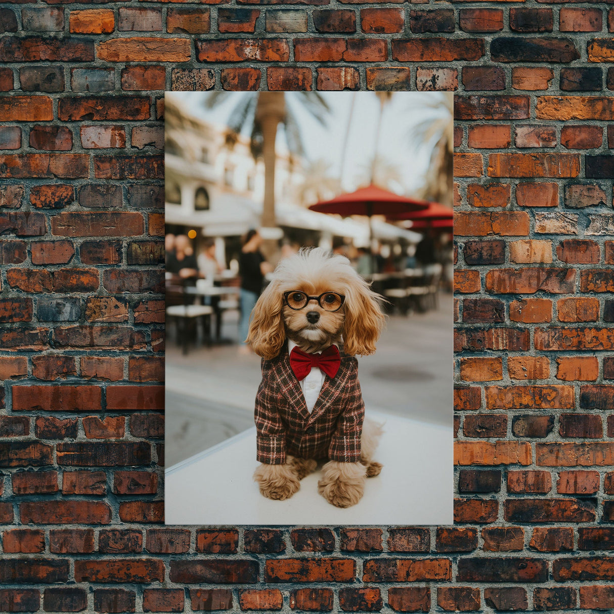 Poodle Wall Print, Dog Wall Art, Dog Glasses, Animal Art, Funny Wall Art, Framed Wall Art, Framed Canvas, Wall Print, Wall Canvas