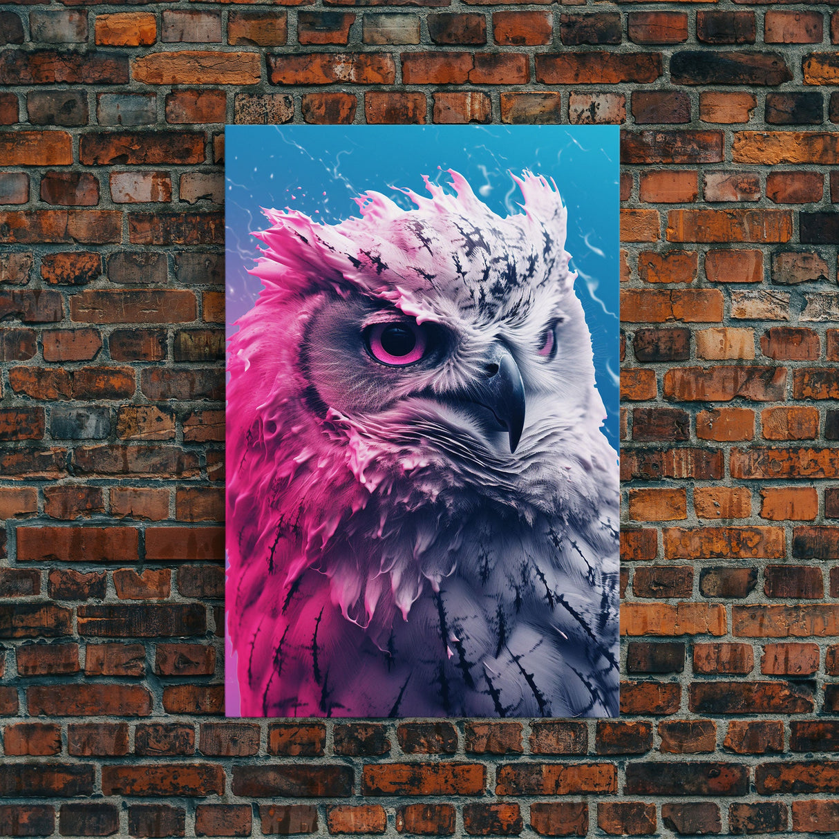 Bird Wall Print, Animal Art Print, Animal Portrait, Pink Art, Wildlife Art, Owl Art, Framed Wall Art, Framed Canvas, Wall Print, Wall Canvas