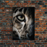 Snow Leopard Photography Art, Framed Canvas Print, Predator Art, Big Cat Art