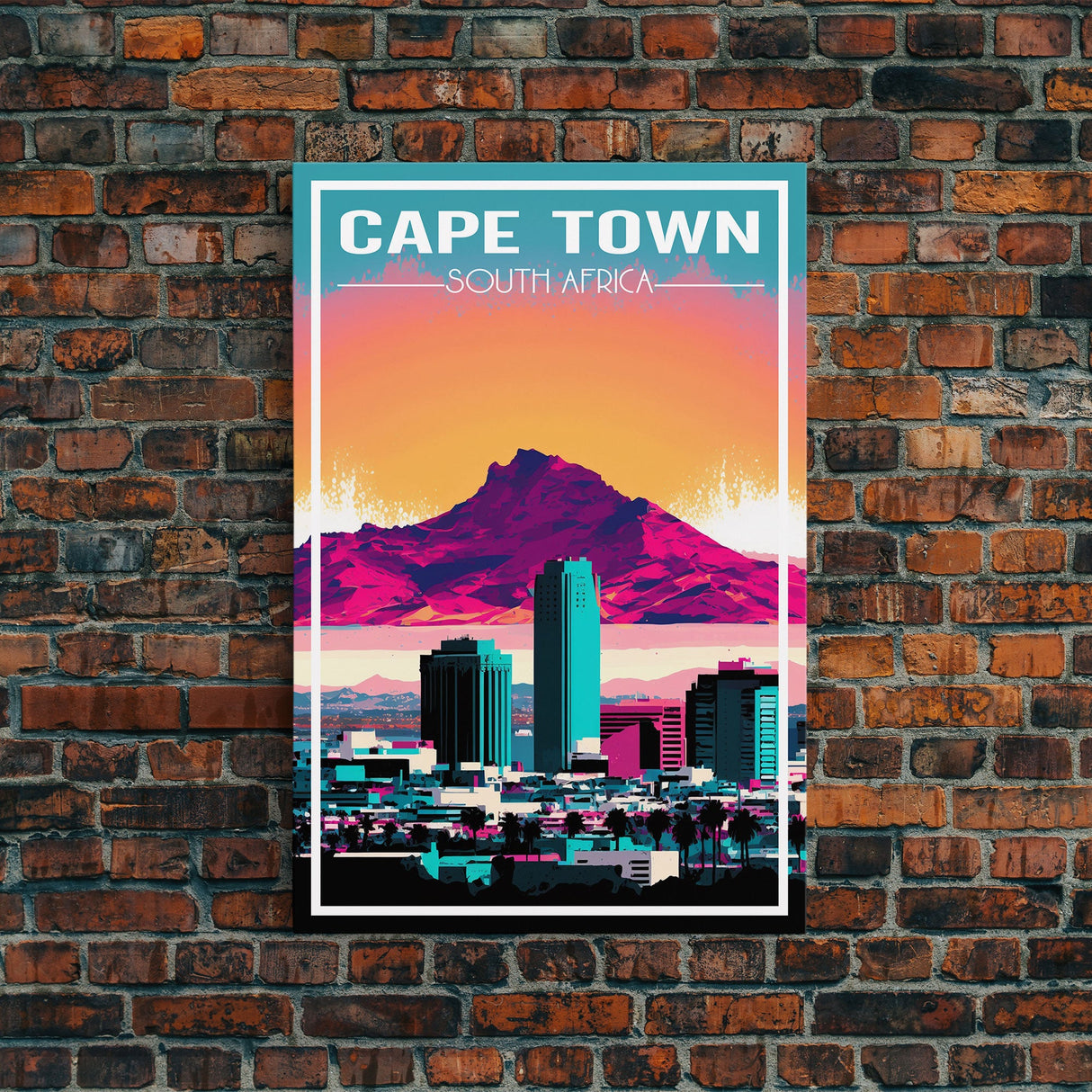 Cape Town, South Africa Wall Art, Africa Travel Poster, Travel Wall Print, Travel Poster, Travel Wall Art, Canvas Wall Print