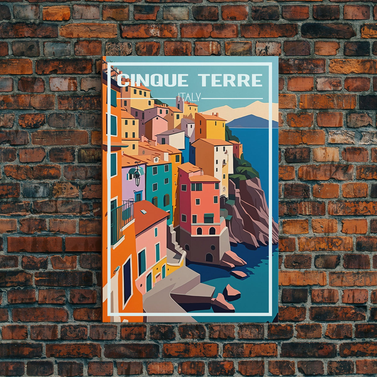 Cinque Terre, Italy Travel Poster, Europe Wall Art, Coastline, Travel Wall Print, Travel Poster, Travel Wall Art, Canvas Wall Print