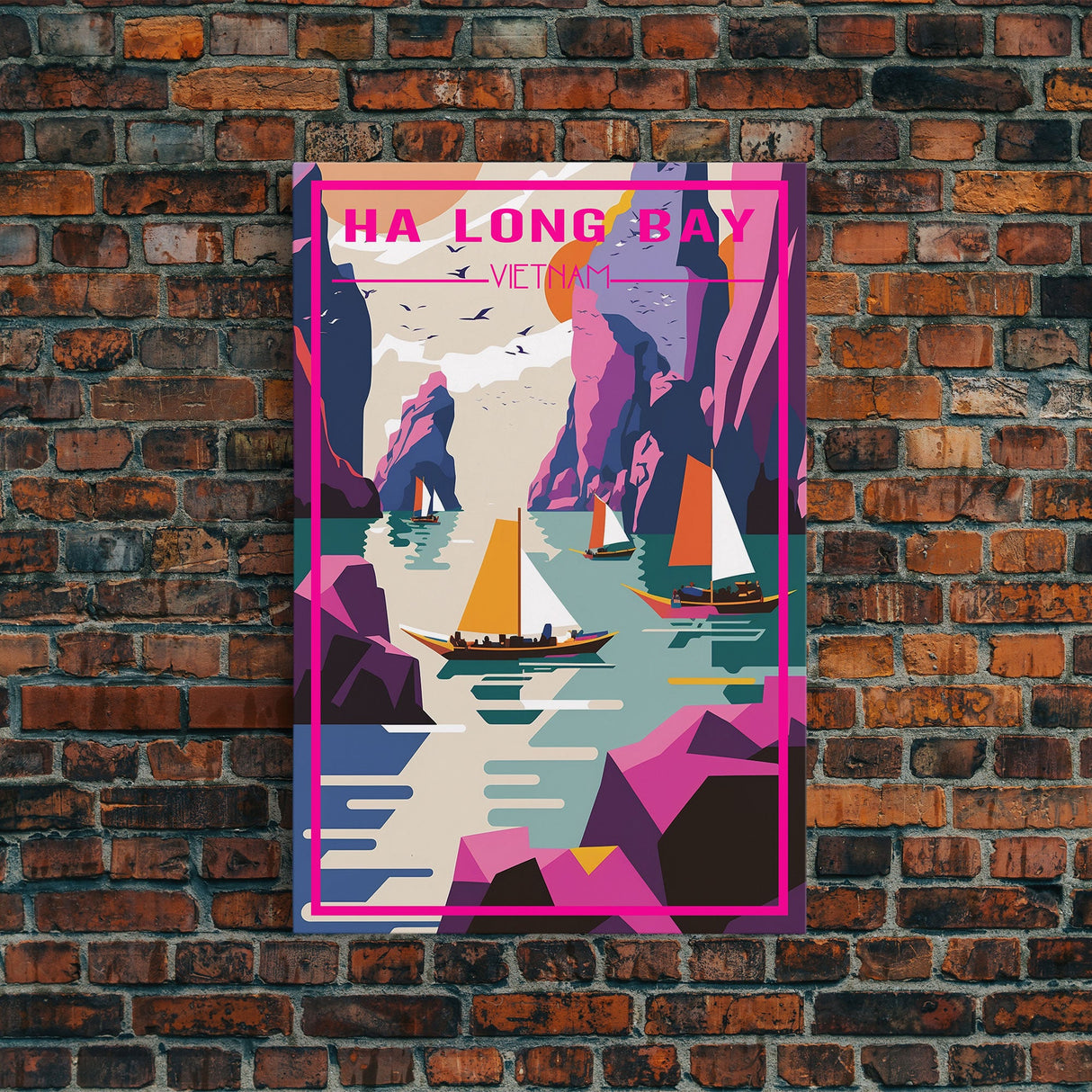 Ha Long Bay Poster, Vietnam Wall Art, Asia Wall Poster, Travel Wall Print, Travel Poster, Travel Wall Art, Canvas Wall Print