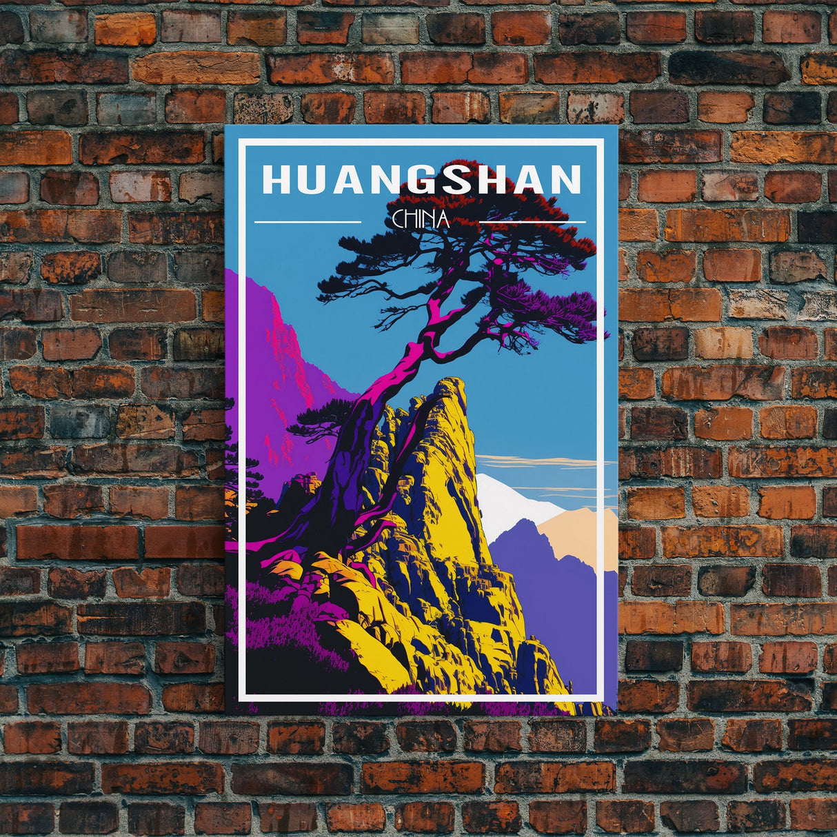 Huangshan Poster, China Wall Art, Asia Wall Poster, China Art, Travel Wall Print, Travel Poster, Travel Wall Art, Canvas Wall Print