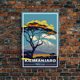 Mount Kilimanjaro Wall Art, African Poster, Tanzania Wall Art, Travel Wall Print, Travel Poster, Travel Wall Art, Canvas Wall Print