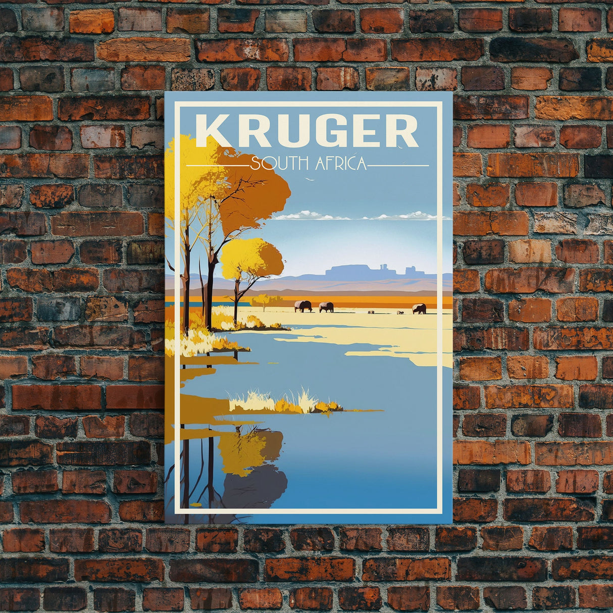 Kruger National Park Wall Art, South Africa Poster, African Wall Art, Travel Wall Print, Travel Poster, Travel Wall Art, Canvas Wall Print