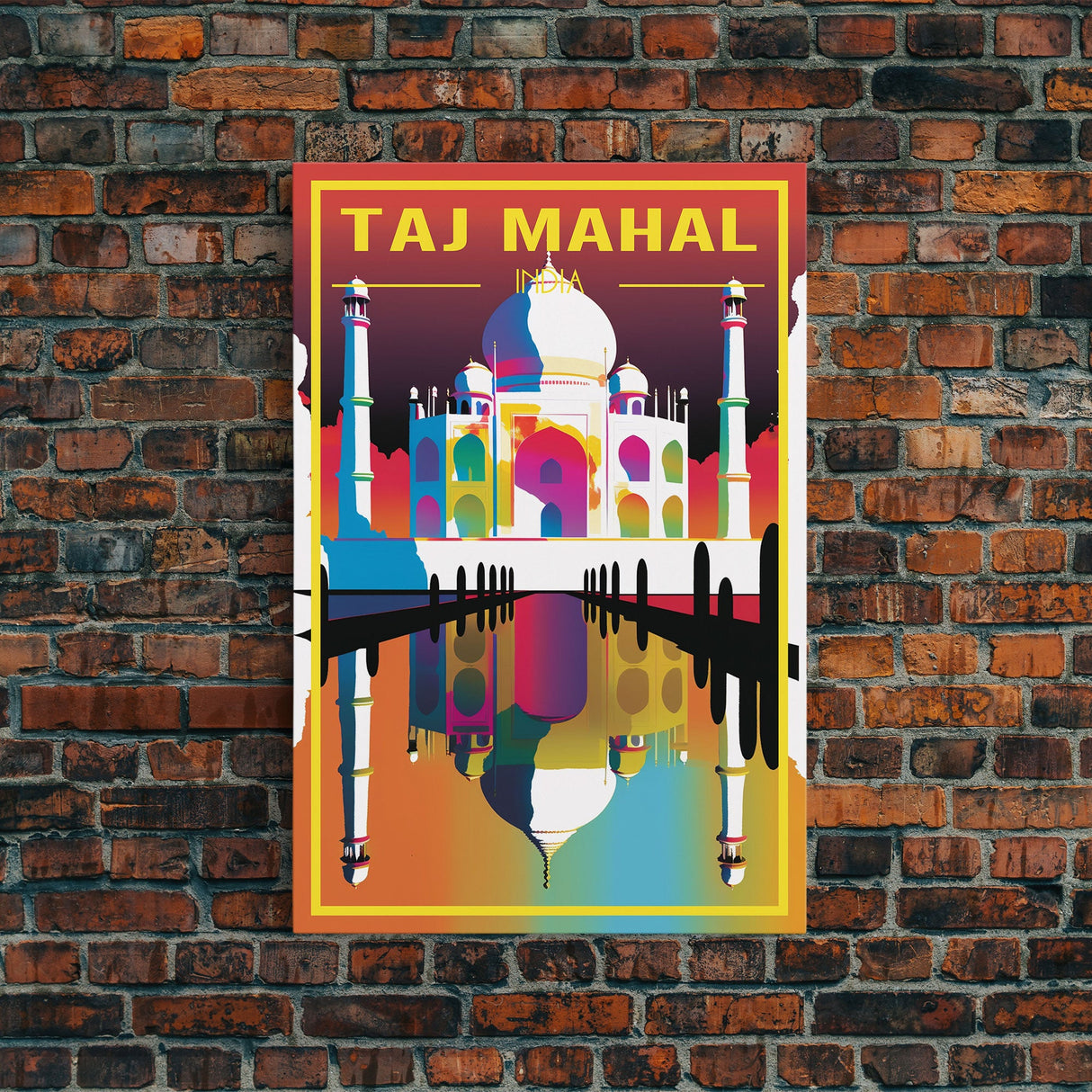 Taj Mahal Wall Art, India Poster, India Wall Print, Yamuna River, Travel Wall Print, Travel Poster, Travel Wall Art, Canvas Wall Print