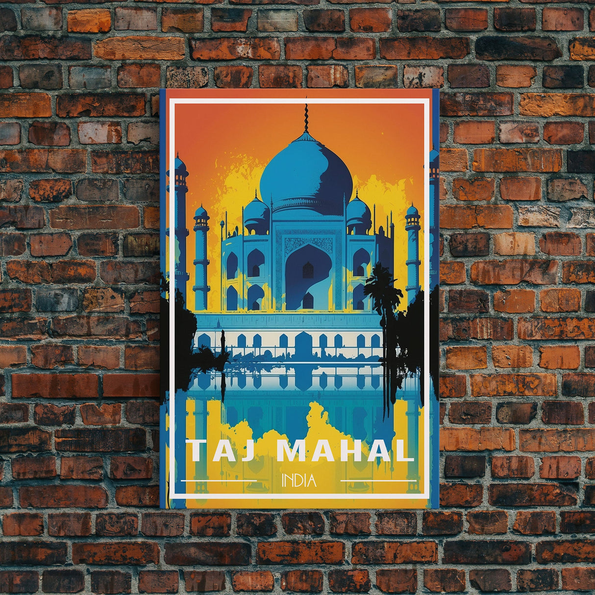 Taj Mahal Wall Art, India Poster, India Wall Print, Yamuna River, Travel Wall Print, Travel Poster, Travel Wall Art, Canvas Wall Print