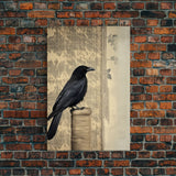 Black Bird Wall Art, Crow Wall Decor, Animal Wall Art, Nature Print, Modern Print, Wall Decor, Canvas Print, Wall Art, Framed Canvas