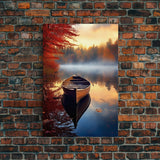 Boat Wall Art, Lake Wall Print, Fall Art Print, Canvas Print, Wall Art, Vertical Art, Wedding Gift, Indie Room Decor, Western Wall Decor