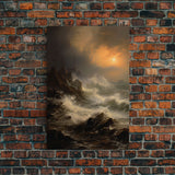 Ocean Waves Art, Sunset Wall Art, Nautical Art Print, Seascape Wall Art, Canvas Print, Wall Art, Vertical Art, Apartment Wall Decor, Prints