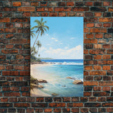 Palm Trees Wall Print, Seashore Wall Art, Beach Wall Art, Tropical Art, Canvas Print, Wall Art, Vertical Art, Bedroom Prints, Travel Print