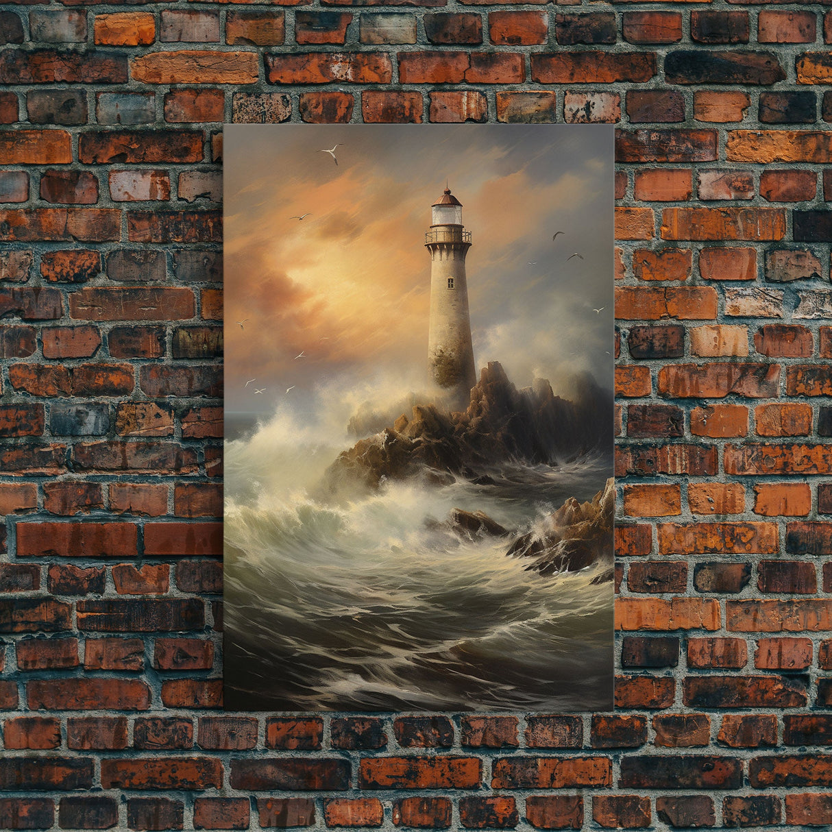 Light House Print, Ocean Wall Decor, Seascape Art, Canvas Print, Wall Art, Vertical Art, Landscape Art Print, Gift For Coworker, Wall Decor