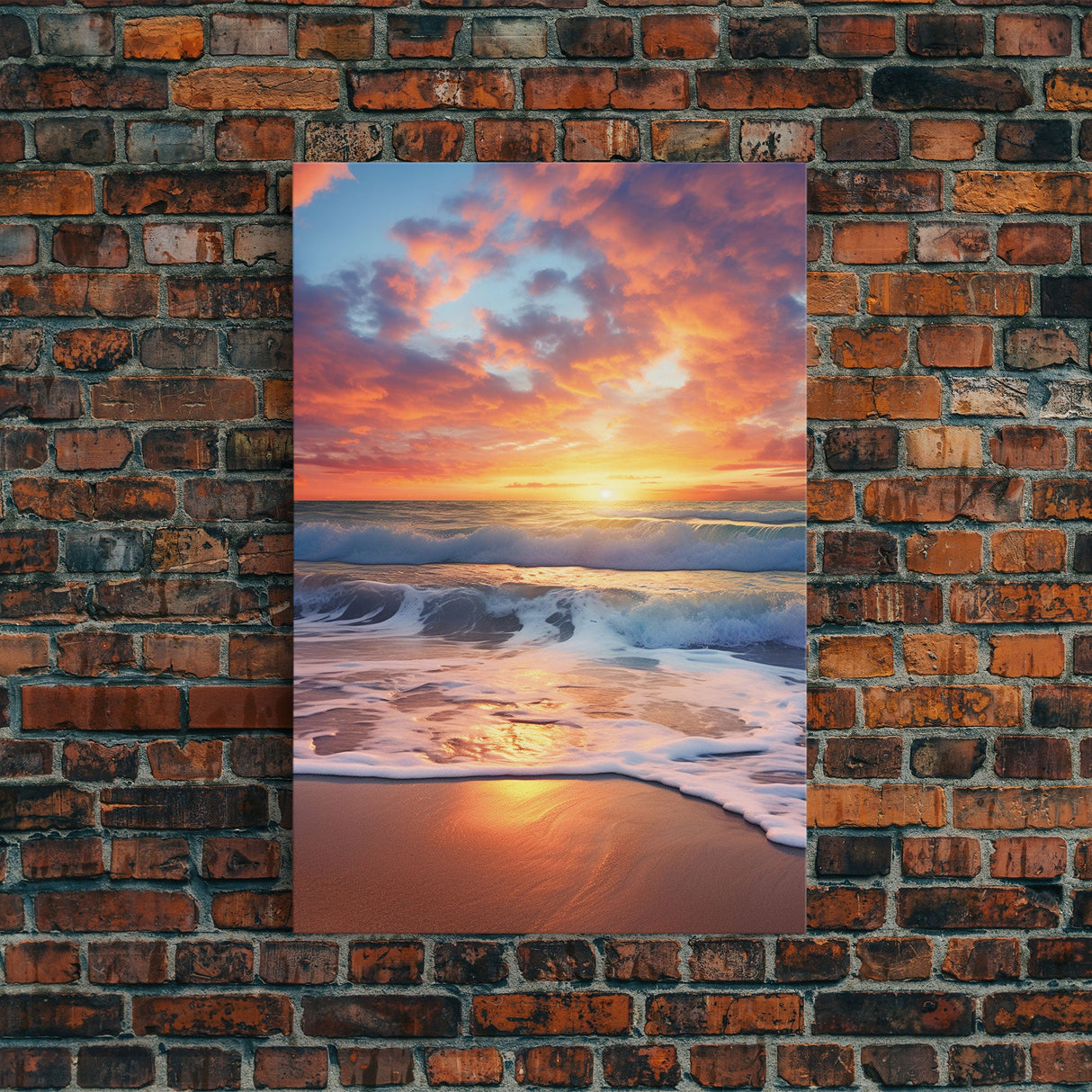 Beach Sunset Wall Art, Nautical Wall Art, Seashore Wall Art, Canvas Print, Wall Art, Vertical Art, Moving Gift, Room Decor, Entryway Prints