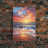 Beach Sunset Wall Art, Nautical Wall Art, Seashore Wall Art, Canvas Print, Wall Art, Vertical Art, Moving Gift, Room Decor, Entryway Prints